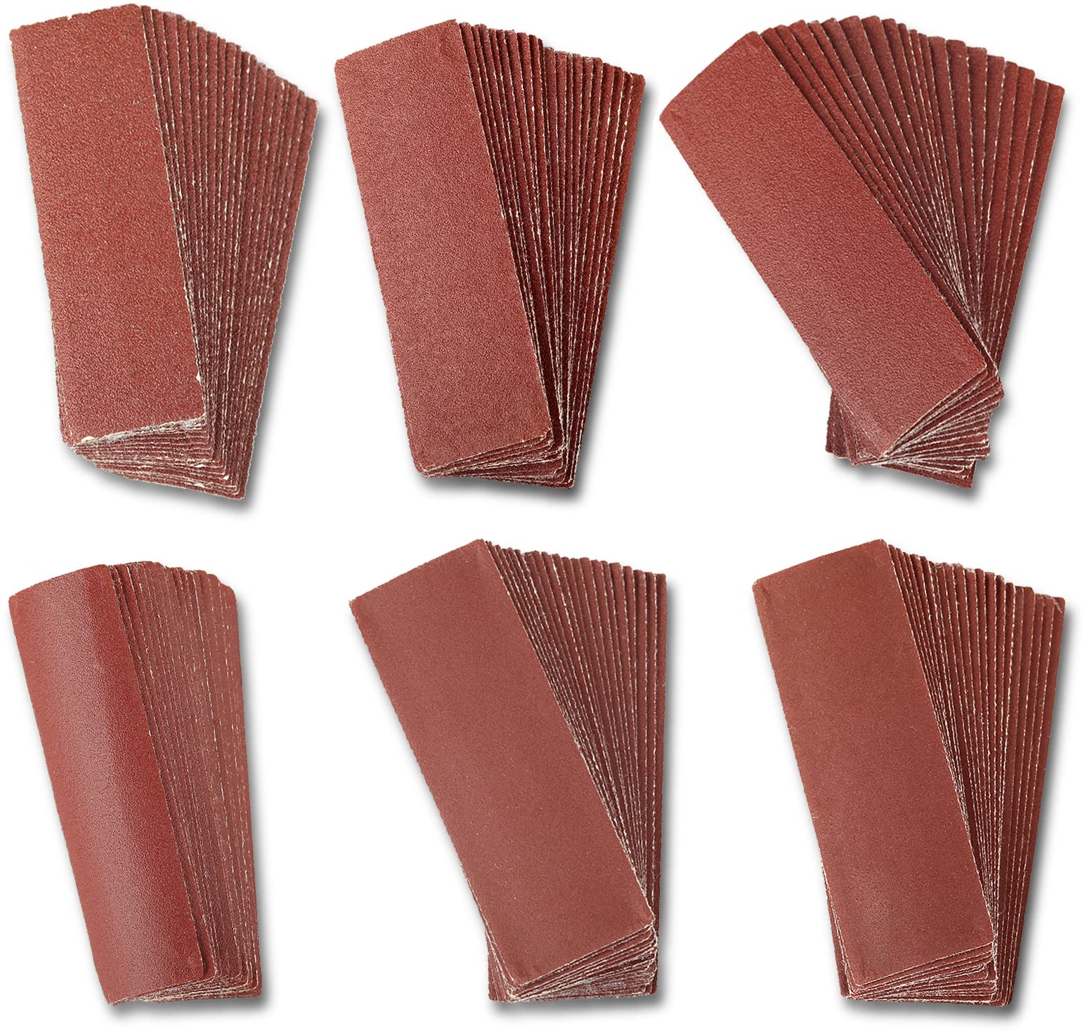 SPEEDWOX 120 PCS Micro Sander Kit 3.5 x 1.2 Inch Sand Paper Set 20 Sheets Each Of 80 120 180 240 400 600 Grit for Wood Work Finishing Corner Polishing DIY Project