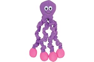 SmartPetLove Snuggle Puppy Tender-Tuffs Tug - Extra Large Stretchy Purple Octopus Tough Dog Toy - Great for Fetch and Durable for Tug of War