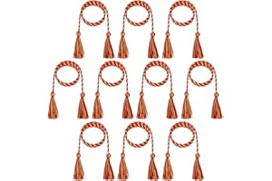 D DODOU 10 Pieces Graduation Cords Polyester Graduation Honor Braided Cords with Sewing Tassels for Bachelor, Master, Doctor 68" Long (Red Gold)