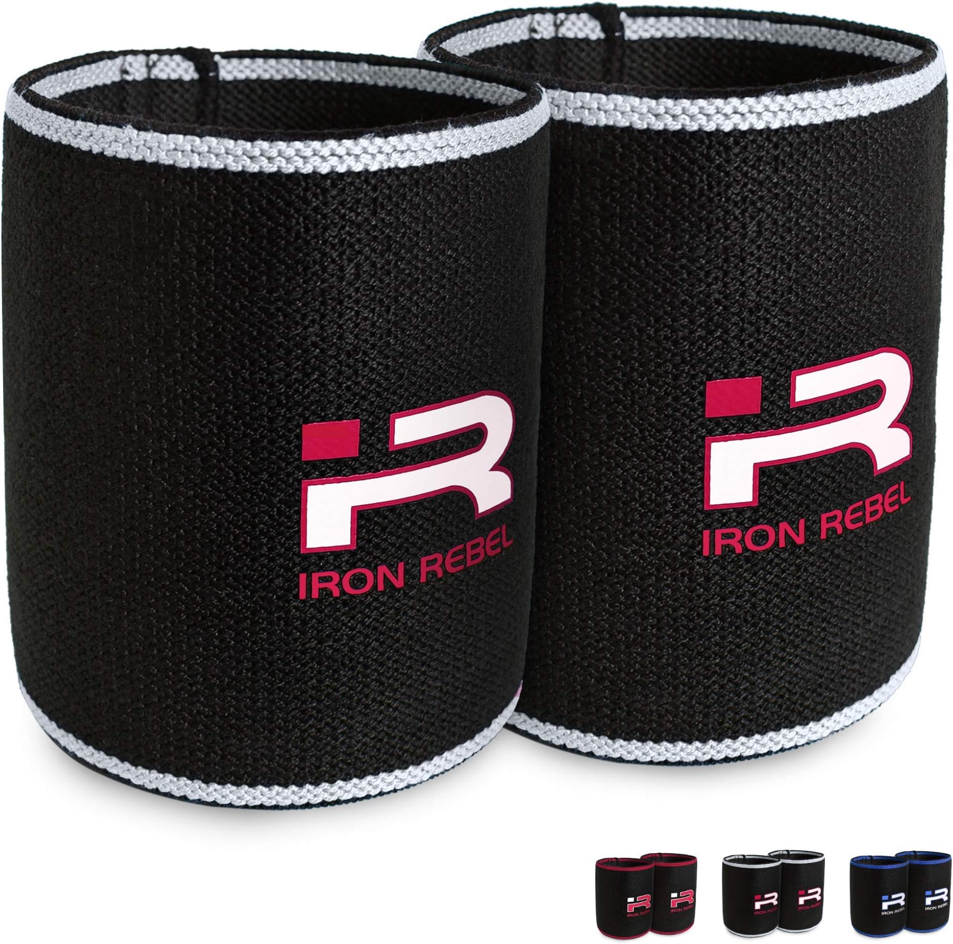 Iron Rebel Elbow Sleeves - Compression Support for Powerlifting, Bodybuilding, Training or Muscle Recovery For Men and Women (Pair)