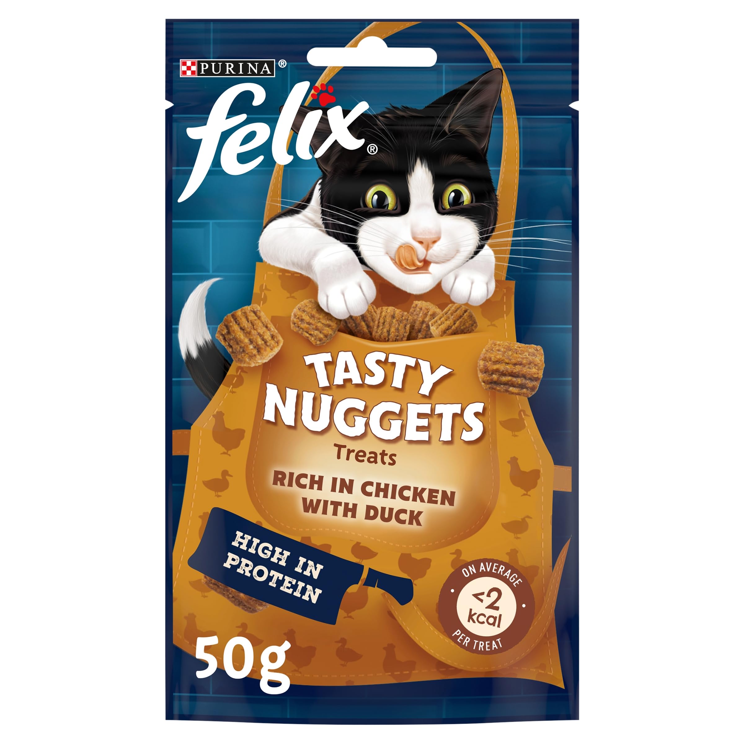 FELIX Tasty Nuggets Chicken & Duck Cat Treats 50g (Pack of 8)