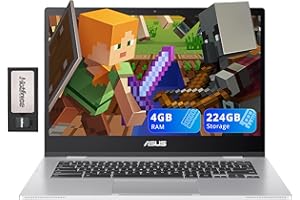 ASUS Chromebook CX1 14" FHD Laptop, Intel Celeron N4500, 4GB RAM, 224GB Storage (64GB eMMC+160GB Docking Station Set), Intel 