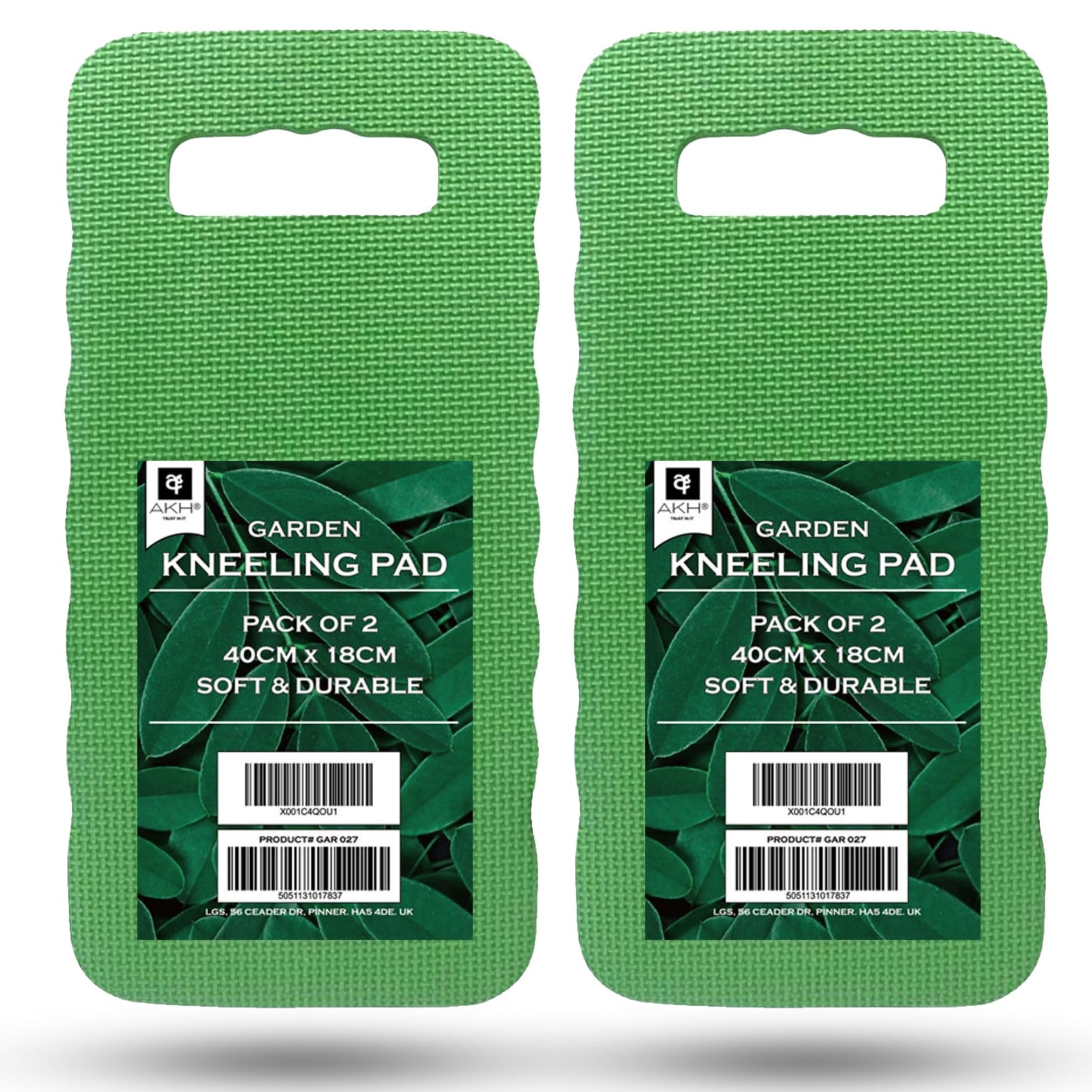 AKH® Garden Kneeling Mat| 40cm x 17cm (16" x 6") | Pack of 2 | Soft and Durable Gradening Kneeling Pad | Rectangular Garden Mat with a Cut Out Carry Handle