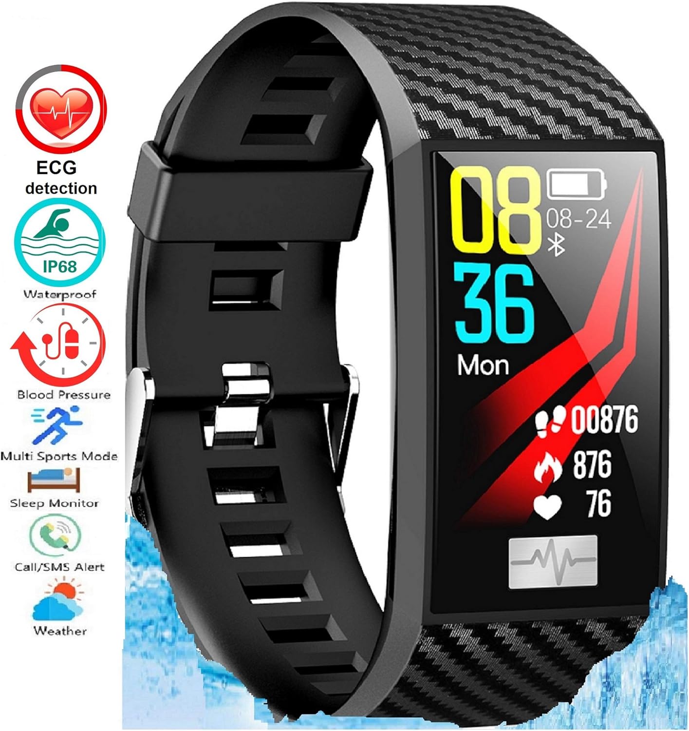 N3 ZELEK Smart Watch Blood Pressure Monitor Fitness Tracker ECG PPG
