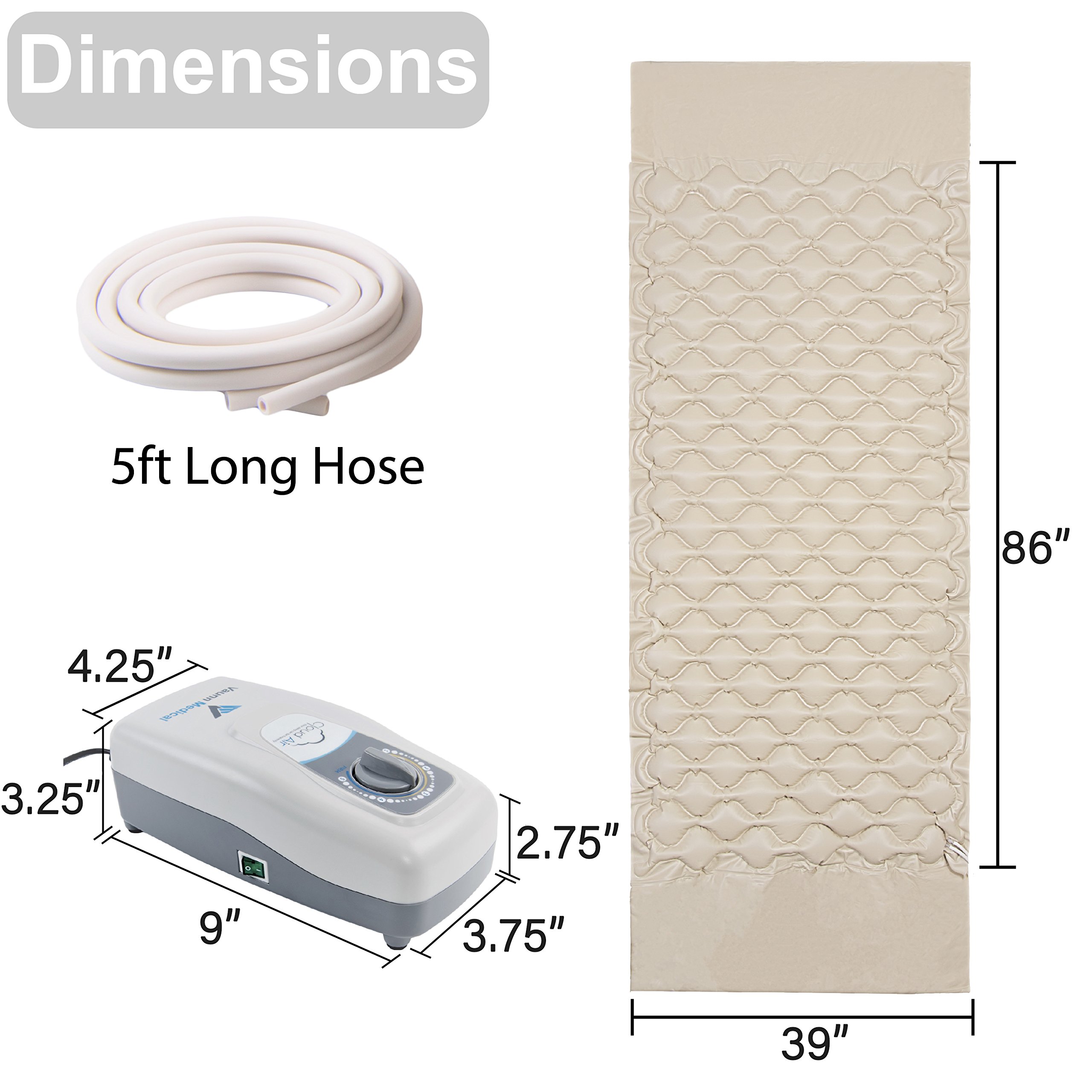 Cloud Air Whisper Quiet Alternating Air Pressure Mattress Topper with Pump 856964007490 eBay
