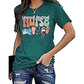 Nurse Shirts Womens School Nursing T-Shirt Nurse Life Tops Nurses Week Gift Short Sleeve