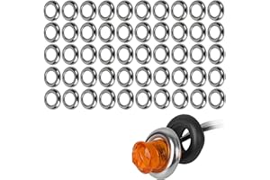 All Star Truck Parts 3/4" Round Stainless Steel Trim Ring Bezel For 0.75" Diameter Accent Marker Lights Front Rear Clearance 