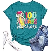100 Days of School Shirt Teacher Shirts 100th Day of School Tshirt Teacher Graphic Tee School Days Short Sleeve Tops