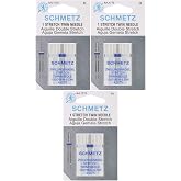 Euro-Notions Twin Stretch Machine Needle, 4/75-Inch Pack of 3