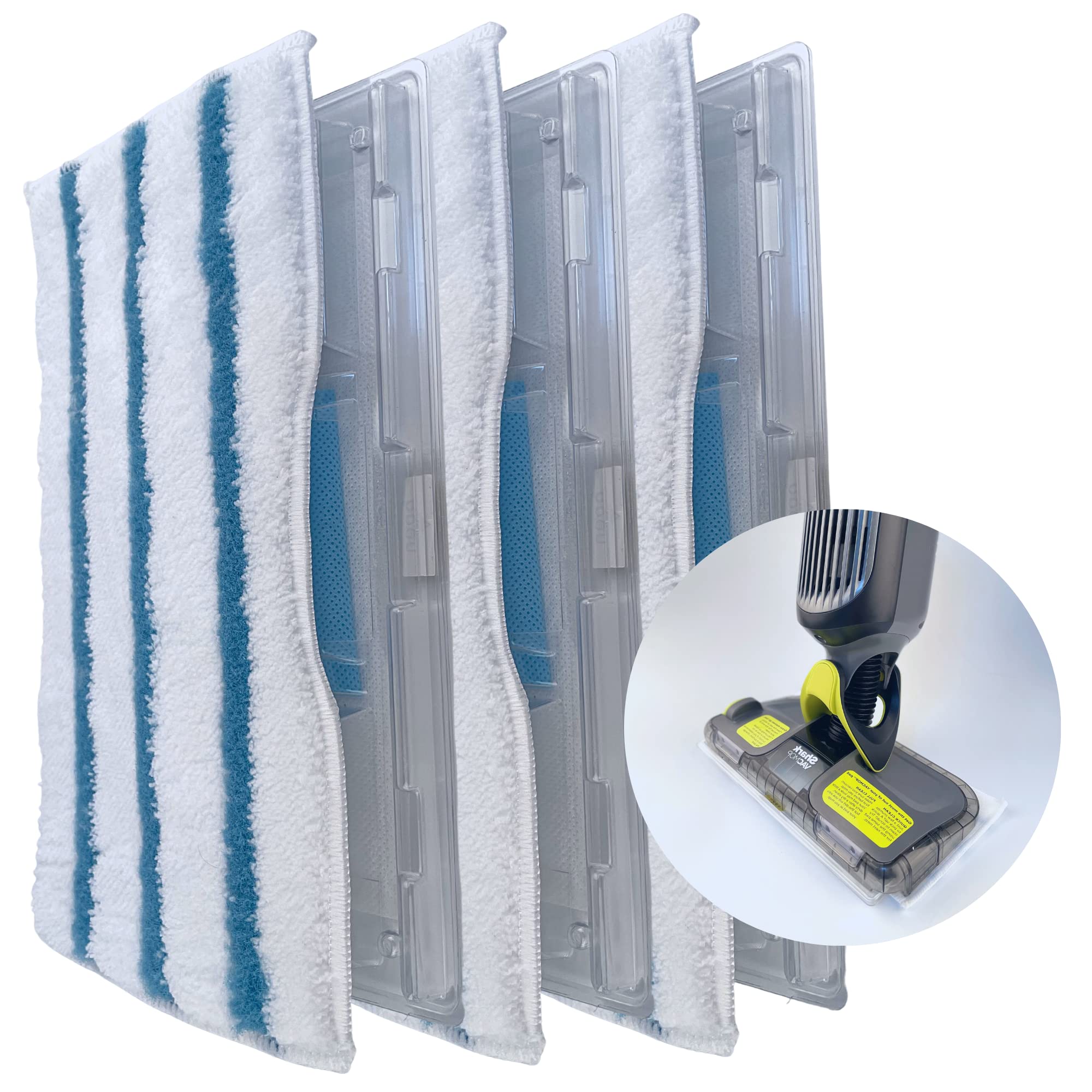 Flammi Reusable Mop Pad Refills Compatible with Shark VACMOP VM252 VM250 VM200, Vacuum Mop Pad Refills (3 Sets)