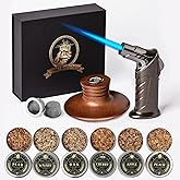 Bourbon Gifts for Men - Cocktail Smoker Kit with Torch and Wood Chips for Whiskey and Bourbon, Old Fashioned Cocktail Kit, Whiskey Gifts, for Dad, Husband and Cocktail Lovers