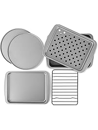 OvenStuff Non-Stick 6-Piece Toaster Oven Baking Pan Set - Non-Stick Baking Pans, Easy to Clean and Perfect for Single Servings