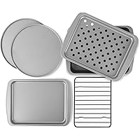 G & S Metal Products Company Non-Stick 6-Piece Toaster Oven Baking Pan Set - Non-Stick Baking Pans, Easy to Clean and…