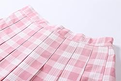 SANGTREE Pink White Plaid Pleated Skirt, Girls 2
