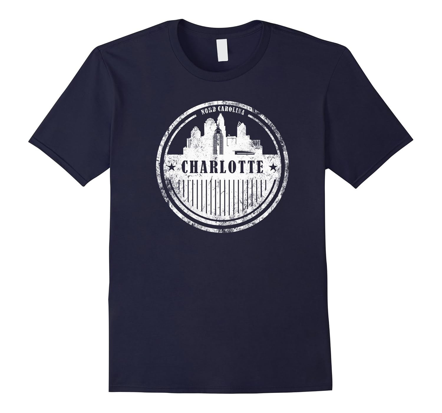 Charlotte City Distress T-shirt-ANZ