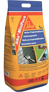 sika minipack mortero impermeabilizante para la impermeabilizacion de sotanos cimentaciones y muros enterrados gris 5 kg