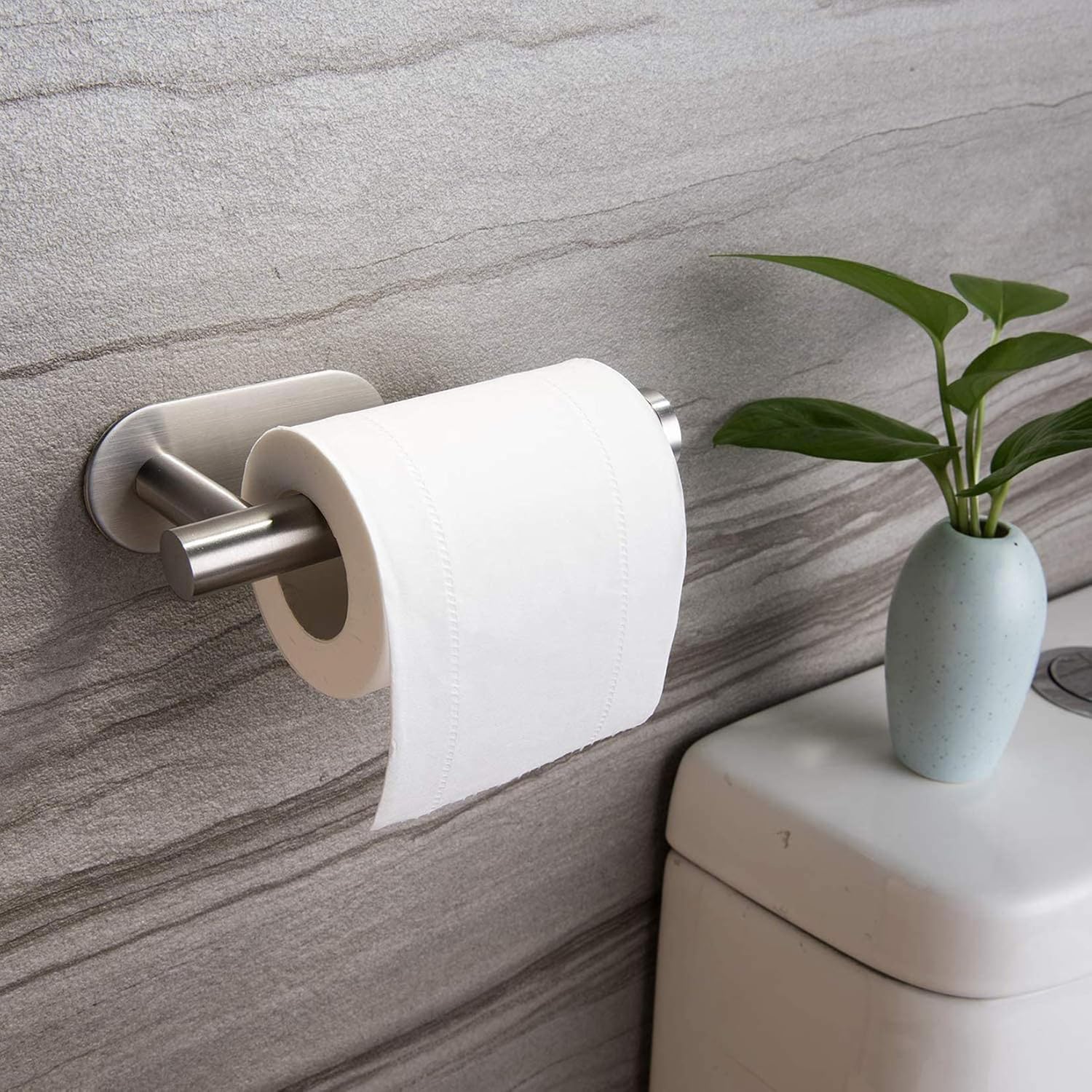 YIGII Toilet Paper Holder Self Adhesive - Adhesive Toilet Roll Holder no Drilling for Bathroom Stainless Steel Brushed: Home & Kitchen