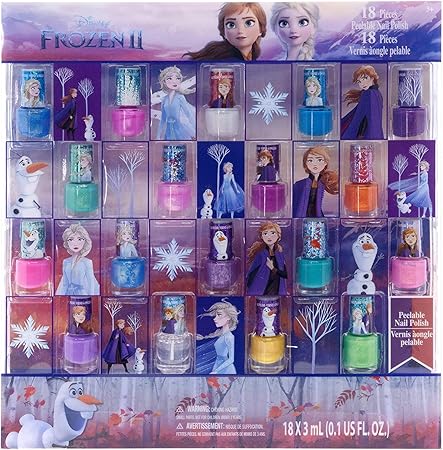 Amazon アナと雪の女王 18本セット はがせるマニキュア 箱入り キッズ用ネイル 子供用 Frozen アナ雪グッズ 正規ライセンス品 メイクアップ おもちゃ