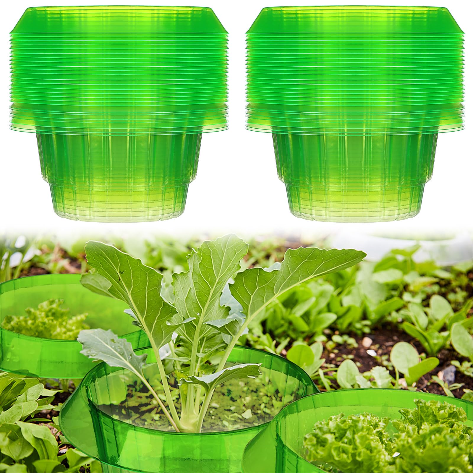 Photo 1 of Cinnvoice 25 Pack Slug Snail Plant Collars, Plastic Garden Cloches, Slug Snail Defense Tool Collar for Outdoor Indoor Garden Planter Plants Seedlings