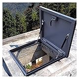 Roof Vent Escape Hatch, Black Galvanized-Metal