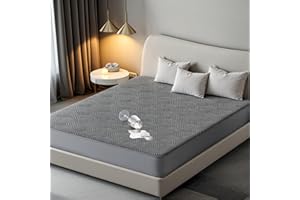 BITEANY 100% Waterproof Mattress Protector with High Resistance to Liquid, Breathable 3D Air Queen Mattress Protector, Ultra Soft Cooling Mattress Cover Hypoallergenic Quiet Bed Cover Fits 6"-21"(Gray)