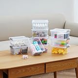 Citylife 6 Pack Plastic Storage Boxes with Lids Small Stackable Clear Box view 5