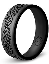 Knot Theory Laurel Silicone Ring in Dark Silver
