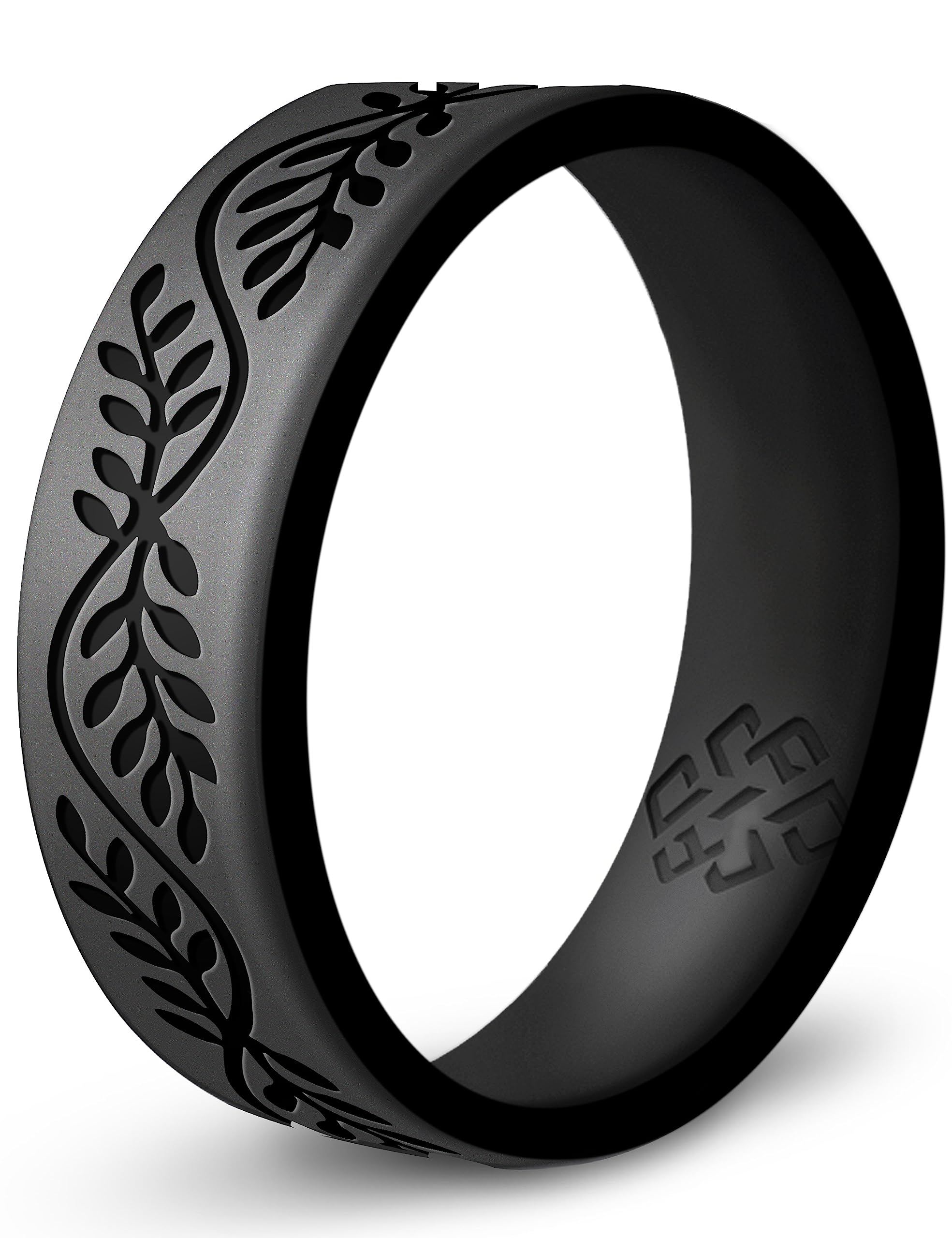 Knot Theory Laurel Silicone Ring in Dark Silver