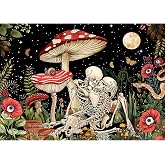 VeGuude Diamond Art Kit for Adults Mushroom Skull Diamond Painting Kits | 5D Round Drill Diamond Painting for Beginners DIY Rhinestone 5D Diamond dots (Gemstone Craft) Home Wall Decor Gift 12x16 inch