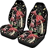 TOADDMOS Car Seat Cover, Mushroom with Star Auto Seat Protector Front Seat Cover Set, SUV/Truck/Van/Car Universal Seat Covers, Set of 2