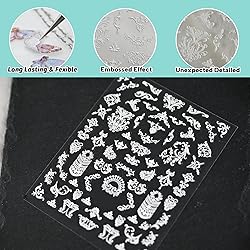 CESTSIREN Whtie Nail Stickers, Vintage Totem Nail