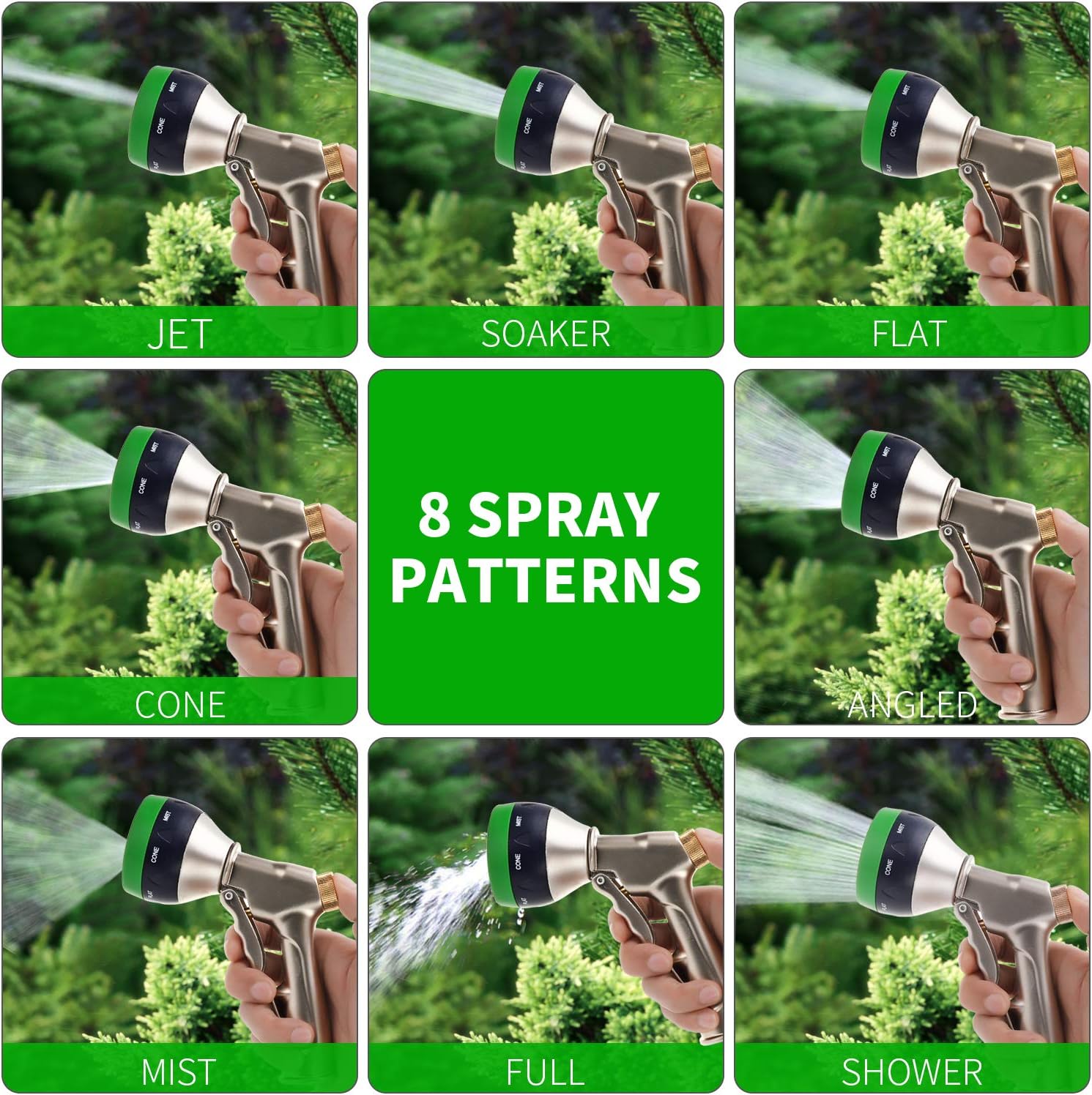 Garden Hose Nozzle, High Pressure Metal Hose Spray Nozzle for Garden Hose, 7 Function Sprayer Nozzle in Lawn and Garden : Garden & Outdoor