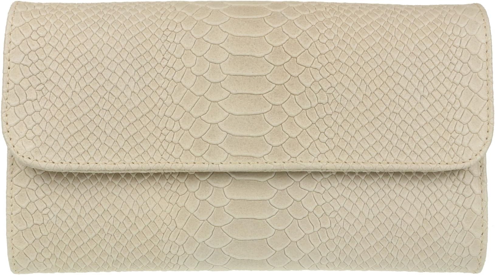 Italian Leather Snake Print Suede Clutch Bag