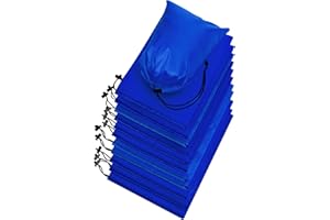 PALTERWEAR Drawstring Bag - Nylon Cinch and Ditty Stuff Pouch with Toggle (8 x 11-12 pack, Blue)
