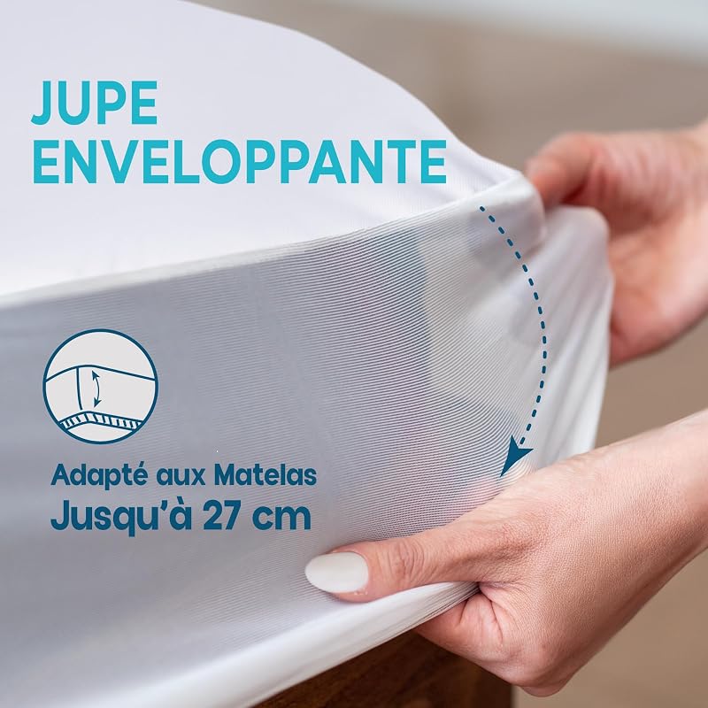- Protege Matelas 90x190 - Alèse imperméable - Lavable à 90° — photo 4 sur 6
