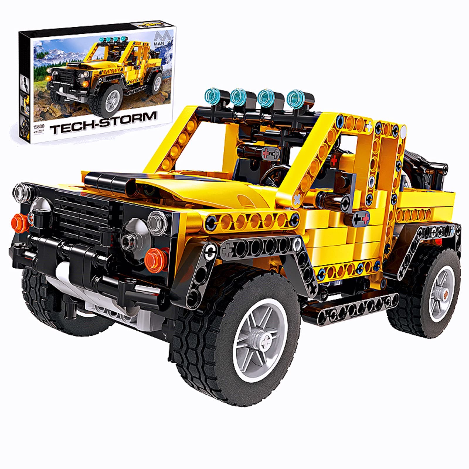 MANYI Off-Road Wrangler Pickup Car MOC Technique Building Blocks Set and Engineering Toy Model，Collectible Jeep Model Cars Kits for Adult and Kid…