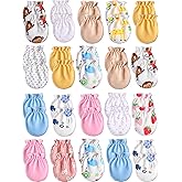 Syhood 20 Pairs Newborn Baby No Scratch Mittens Boy Girl Infant Toddler Unisex Elastic Cotton Wrist Gloves Set for 0-6 Months