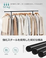 SONGMICS Double Clothes Rail Extendable Top Rail, 113-180 cm Black view 4