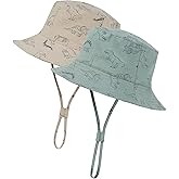 Durio 2-Pack Baby Bucket Hat - UPF 50+ Sun Protection Hat for Infant to Kid, Wide Brim Summer Beach Hats Newborn Toddler Boy