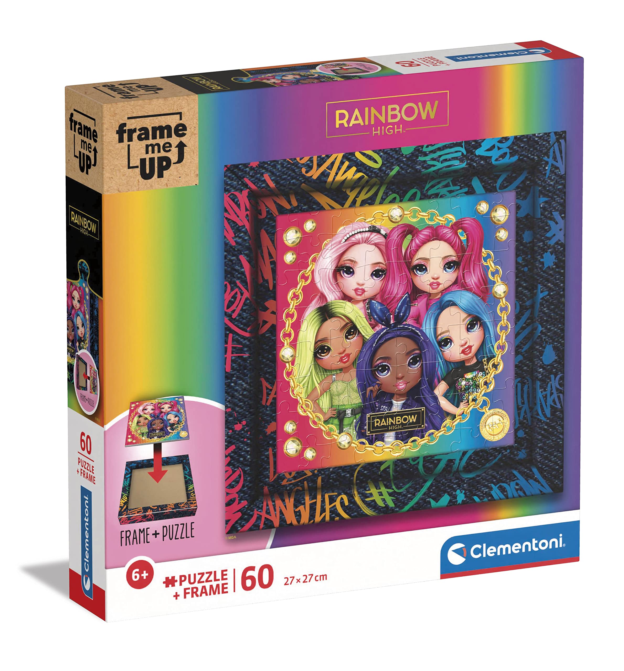 Clementoni - 38810 - Puzzle 60 Frame Me Up - Rainbow High - 60 Pieces - Jigsaw Puzzle For Kids Age 6