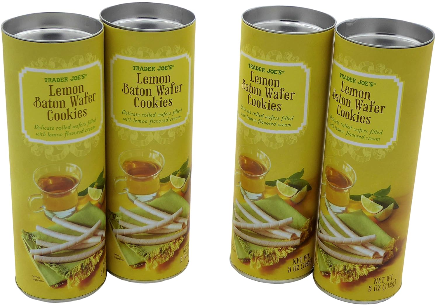 Trader Joe's Baton Lemon Rolled Wafer Cookies, Pirouette Rolled Wafers