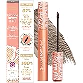 Grande Cosmetics GrandeBROW 2-in-1 Tinted Brow Gel + Brow Enhancing Serum for Thicker & Darker-Looking Eyebrows, Shape & Fill Brows, with Castor Oil & Mini Fibers - Taupe, Full Size (0.12 fl oz)