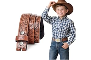 BELTROAD Western Belt Strap for Kids Boys Girls Toddler Genuine Leather Belt Cowgirl Cowboy Kids Western Belts for Jeans Gift