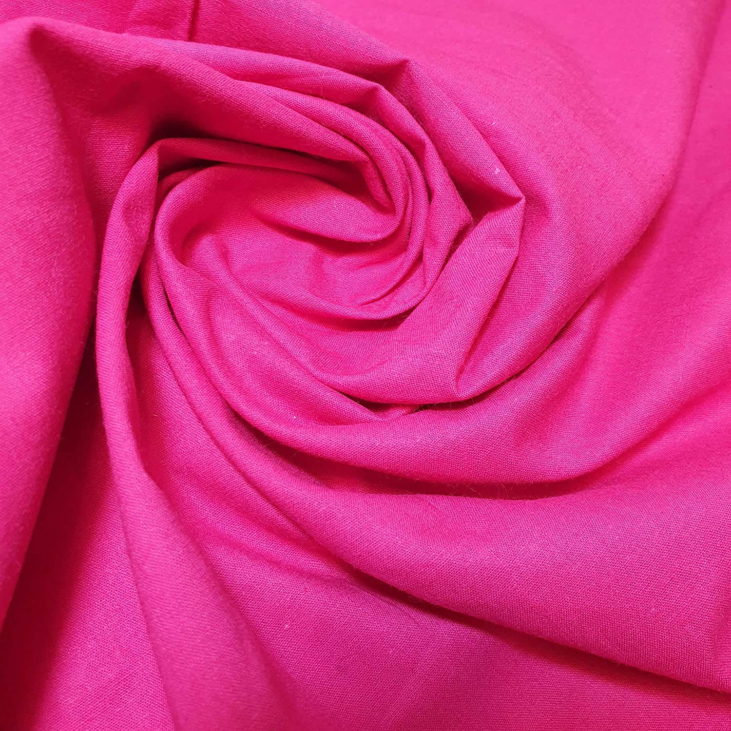 5 Meter (Janak- Magenta Pink) 100% Cotton Fabric 112cm Wide Plain Cambric Poplin