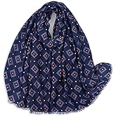 Weximil Large Boho Scarf for Women - Lightweight Floral Printed Scarves Fall Winter Fashion Fringed Shawl wraps