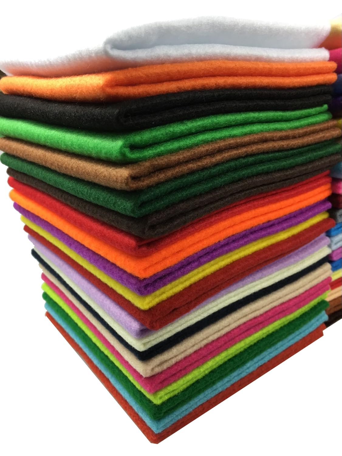 Moinkerin 50 Fogli Di Feltro Colorato 10x10cm – Assortimento Di 50 Colori, Morbido Per Cucito E Lavoretti Fai Da Te, Con Ago E Filo