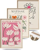 UPWOIGH Framed Wall Art Abstract Henri Matisse 30x40cm Set of 3 Pink Beige