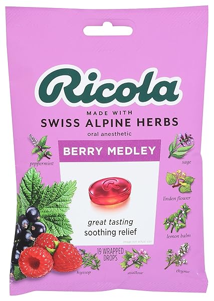RICOLA, DROPS COUGH THROAT BERRY MEDLEY, 19 COUNT