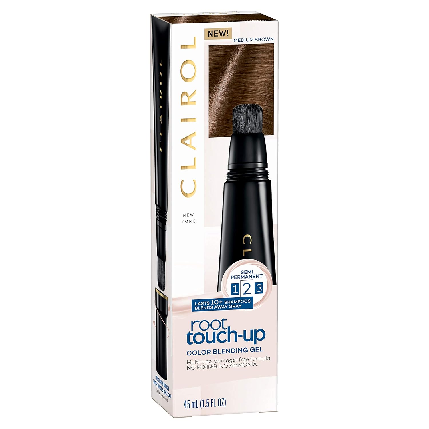 Clairol Clairol Root Touch-Up Color Blending Gel, 5 Medium Brown, 1.5 Fl Oz, Pack of 2 : Beauty