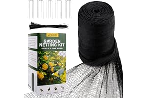 Jvgoo Bird Netting for Garden, 13 x 40 FT Bird Netting for Chicken Coop, Heavy Duty Garden Poultry Net Mesh with Ties and Staples for Fruit Trees Vegetables Against Birds, Deer, Squirrels